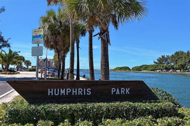 491 Daylily Blvd, Nokomis, FL 34275 - community / neighborhood sign featuring a water view