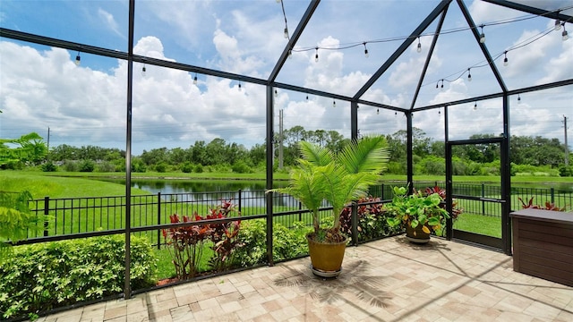 7364 47th Avenue Cir E, Bradenton, FL 34203 - fenced backyard with a patio area, a water view, and view of scattered trees