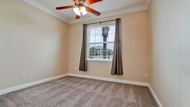 7364 47th Avenue Cir E, Bradenton, FL 34203 - carpeted spare room with crown molding and a ceiling fan