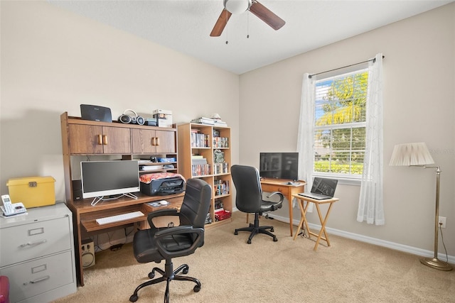 226 Tapa Parish Run, Bradenton, FL 34212 - office with light carpet and ceiling fan