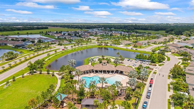 226 Tapa Parish Run, Bradenton, FL 34212 - aerial perspective of suburban area featuring a nearby body of water and a pool area
