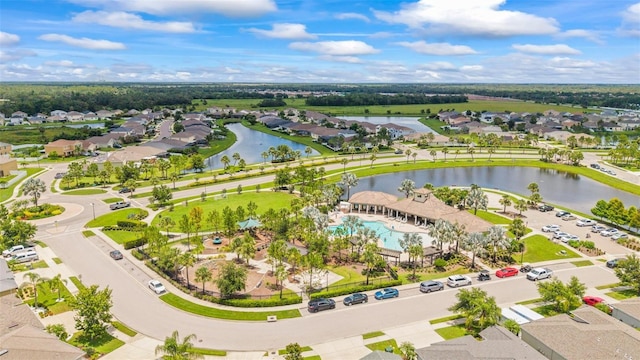 226 Tapa Parish Run, Bradenton, FL 34212 - aerial perspective of suburban area with a large body of water and a pool