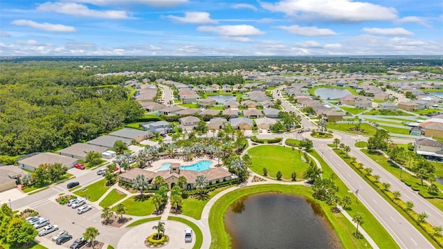 226 Tapa Parish Run, Bradenton, FL 34212 - aerial perspective of suburban area featuring a nearby body of water and a pool