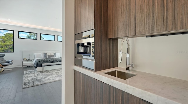 1610 N Lodge Dr, Sarasota, FL 34239 - kitchen with modern cabinets, dark wood finished floors, and open floor plan