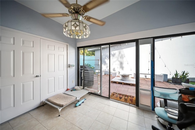 3957 Proctor Rd, Sarasota, FL 34233 - doorway to outside featuring a ceiling fan