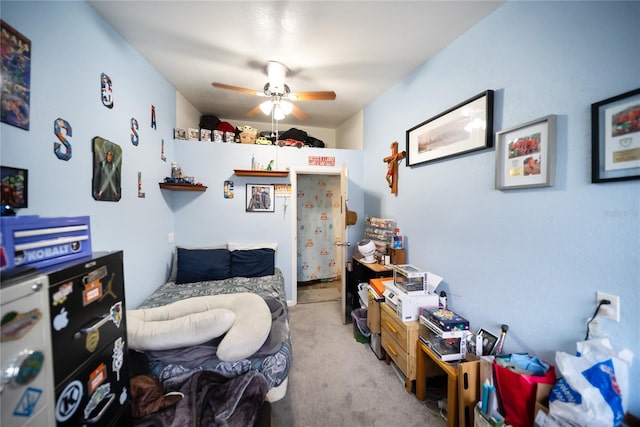 3957 Proctor Rd, Sarasota, FL 34233 - bedroom featuring light colored carpet and ceiling fan