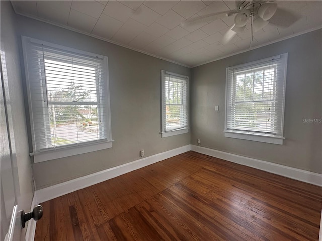 408 3rd Ave E Unit A, B & C, Bradenton, FL 34208 - empty room with crown molding, wood finished floors, and ceiling fan