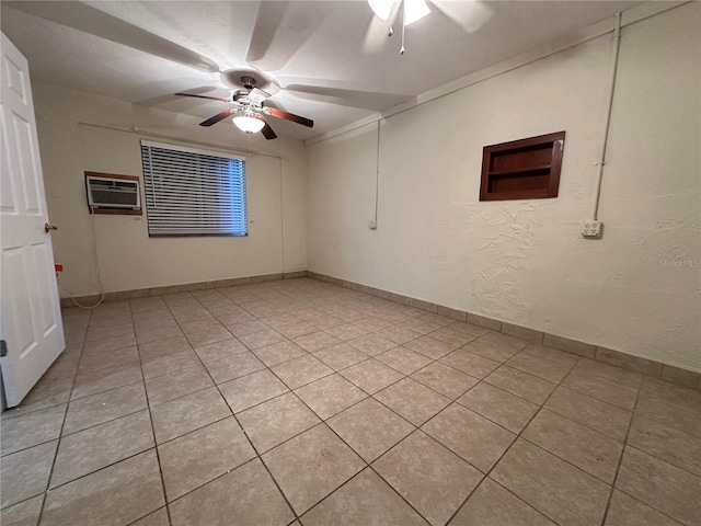 408 3rd Ave E Unit A, B & C, Bradenton, FL 34208 - empty room featuring ceiling fan, light tile patterned floors, and a wall mounted air conditioner