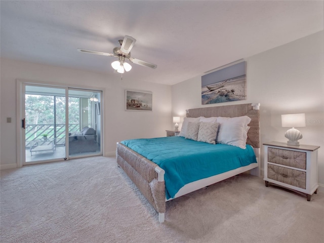 123 Tidy Island Blvd, Bradenton, FL 34210 - carpeted bedroom with access to exterior and ceiling fan