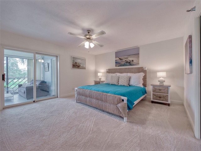 123 Tidy Island Blvd, Bradenton, FL 34210 - carpeted bedroom featuring access to exterior and a ceiling fan