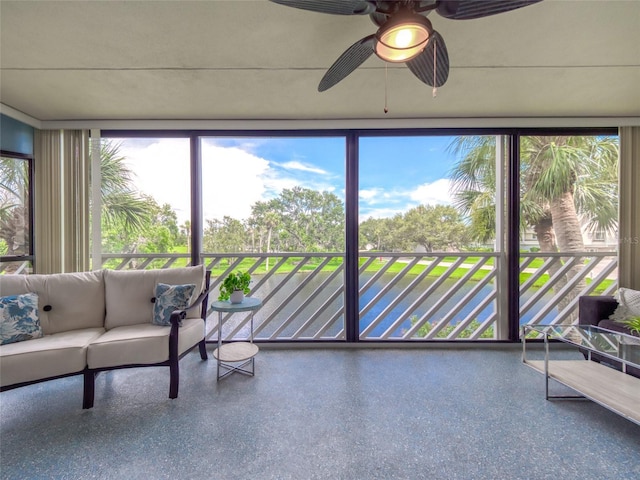 123 Tidy Island Blvd, Bradenton, FL 34210 - sunroom featuring a ceiling fan and healthy amount of natural light