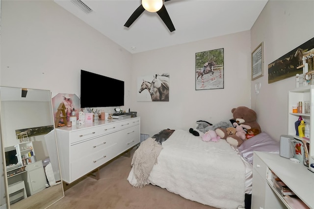 16231 Tradewind Ter, Bradenton, FL 34211 - bedroom with light colored carpet and a ceiling fan