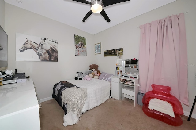 16231 Tradewind Ter, Bradenton, FL 34211 - carpeted bedroom with a ceiling fan and baseboards