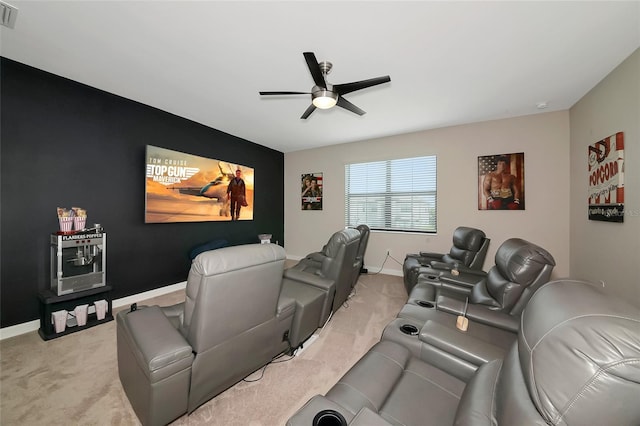 16231 Tradewind Ter, Bradenton, FL 34211 - home theater room with ceiling fan and light colored carpet