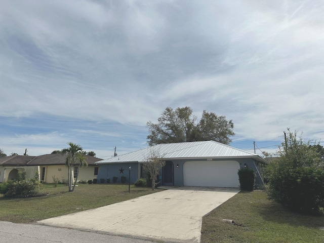 22321 Yonkers Ave, Port Charlotte, FL 33952 - ranch-style home with a front yard, a garage, and concrete driveway
