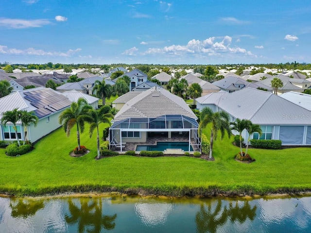 2749 Lambay Ct, Cape Coral, FL 33991 - aerial perspective of suburban area with a large body of water