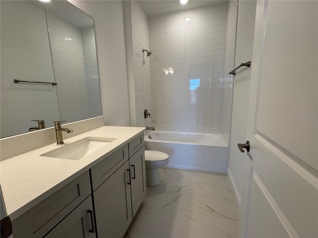17134 Savory Mist Cir, Bradenton, FL 34211 - full bath featuring vanity, marble finish flooring, and shower / washtub combination