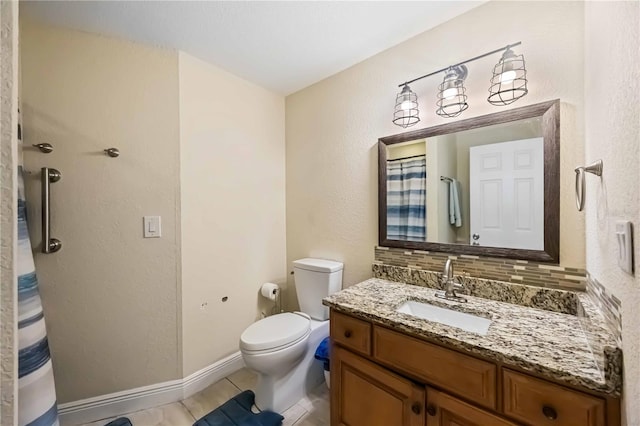 3641 Stokes Dr, Sarasota, FL 34232 - bathroom featuring vanity, tile patterned flooring, and a shower with shower curtain