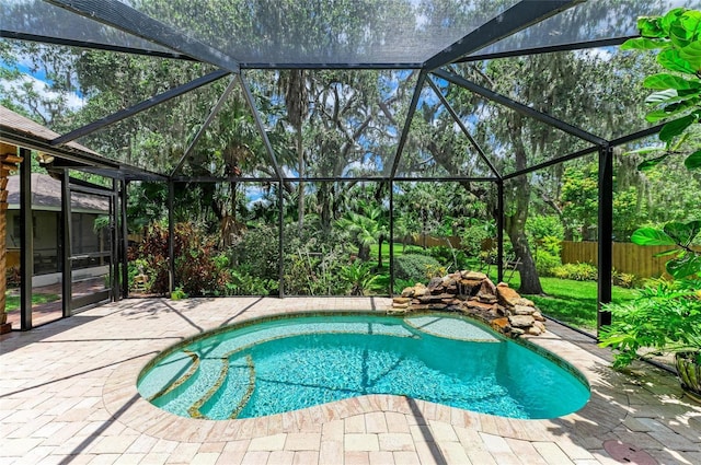 3217 Oak Grove Dr, Sarasota, FL 34243 - view of swimming pool with a patio area and a lanai