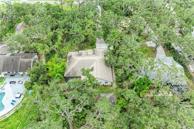 3217 Oak Grove Dr, Sarasota, FL 34243 - aerial view of property's location featuring a pool area