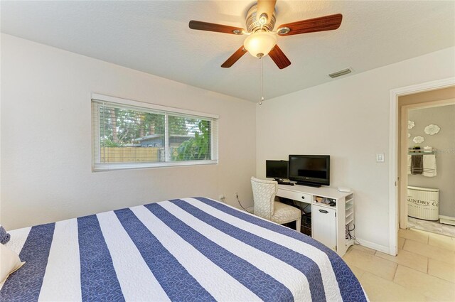 5415 13th Avenue Dr W, Bradenton, FL 34209 - bedroom with light tile patterned flooring and a ceiling fan