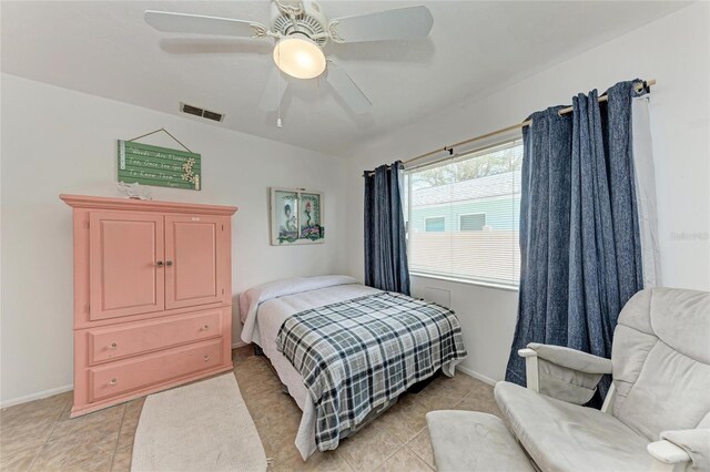 2406 15th St W, Palmetto, FL 34221 - bedroom featuring light tile patterned floors and ceiling fan