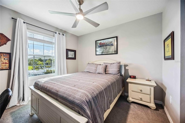 8979 Milestone Dr, Sarasota, FL 34238 - bedroom with carpet flooring and ceiling fan