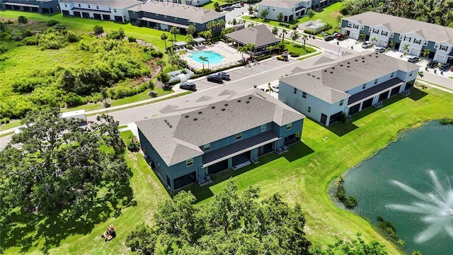 8979 Milestone Dr, Sarasota, FL 34238 - bird's eye view of a nearby body of water and a pool area