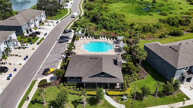 8979 Milestone Dr, Sarasota, FL 34238 - drone / aerial view of a pool area