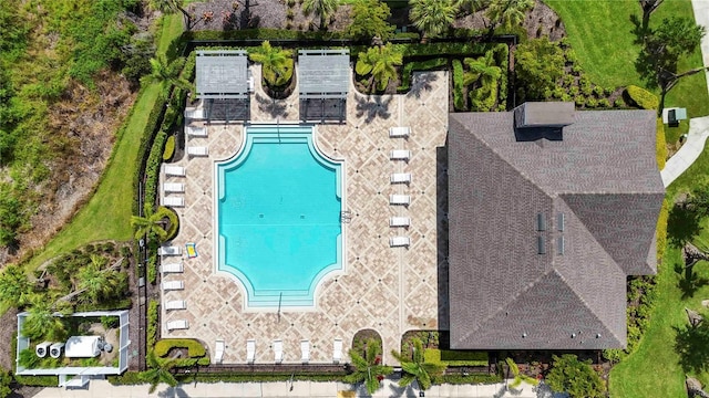 8979 Milestone Dr, Sarasota, FL 34238 - drone / aerial view of a pool
