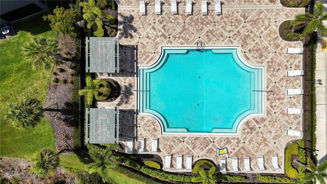 8979 Milestone Dr, Sarasota, FL 34238 - aerial view of a pool area