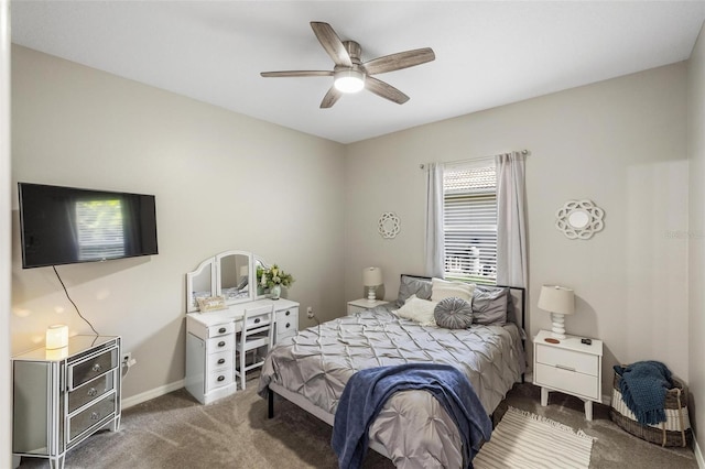 8840 Brookfield Ter, Bradenton, FL 34212 - carpeted bedroom with baseboards and a ceiling fan
