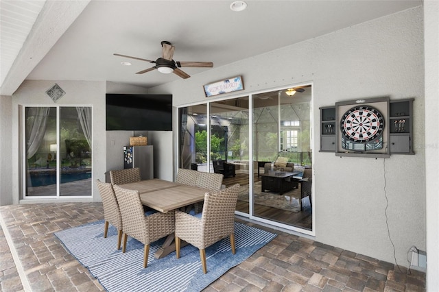 8840 Brookfield Ter, Bradenton, FL 34212 - view of patio featuring ceiling fan and an outdoor living space