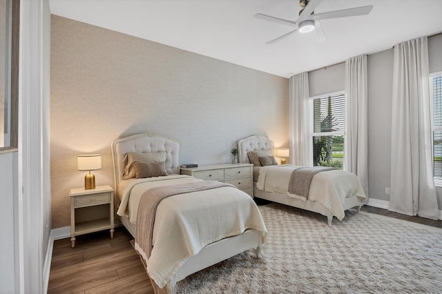 8209 Redonda Loop, Lakewood Ranch, FL 34202 - bedroom with wood finished floors and ceiling fan