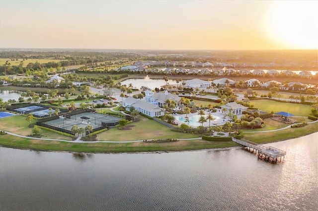 8209 Redonda Loop, Lakewood Ranch, FL 34202 - aerial perspective of suburban area featuring a large body of water