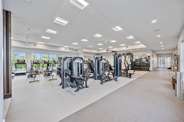 17209 Barnwood Pl, Bradenton, FL 34211 - exercise room with a drop ceiling