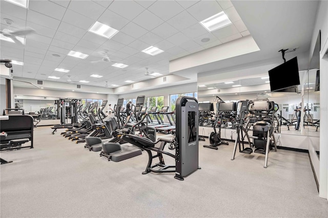 17209 Barnwood Pl, Bradenton, FL 34211 - gym featuring a drop ceiling