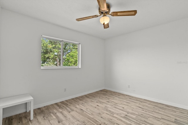 6805 225th St E, Bradenton, FL 34211 - empty room with light wood finished floors and a ceiling fan