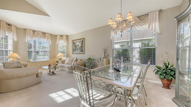 7915 Kavanagh Ct, Sarasota, FL 34240 - dining space with light carpet and a chandelier