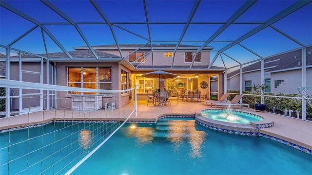 7915 Kavanagh Ct, Sarasota, FL 34240 - view of pool with a patio, a lanai, and a pool with connected hot tub