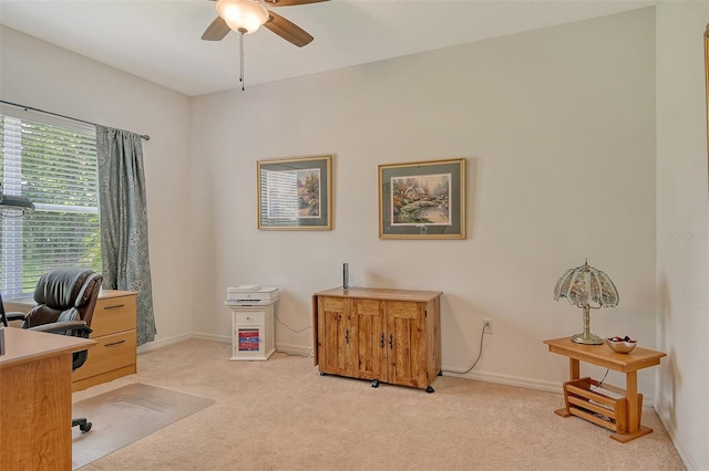 6214 45th Ln E, Bradenton, FL 34203 - office with ceiling fan and light carpet