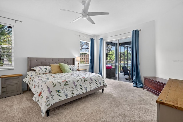 13640 2nd Ave E, Bradenton, FL 34212 - carpeted bedroom with access to outside and ceiling fan