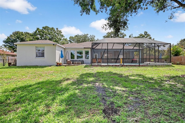 13640 2nd Ave E, Bradenton, FL 34212 - back of property with a swimming pool, stucco siding, and a lanai