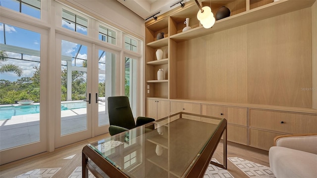 15315 Anchorage Pl, Lakewood Ranch, FL 34202 - office space featuring built in shelves and light wood-style floors