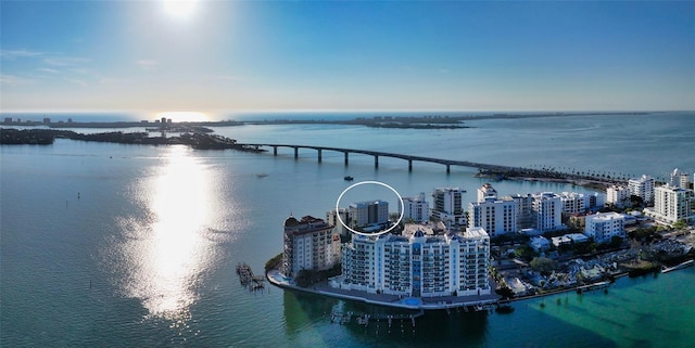 350 Golden Gate Pt Unit 61, Sarasota, FL 34236 - aerial view of a large body of water and a notable bridge