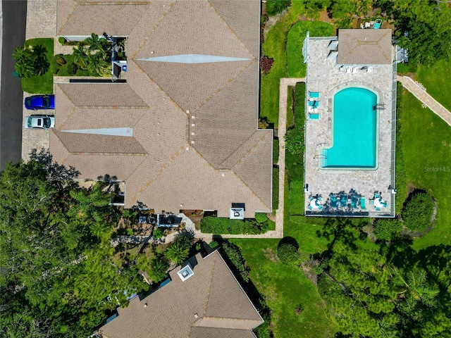 5417 Champagne Unit 63, Sarasota, FL 34235 - bird's eye view of a pool area