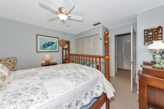 5417 Champagne Unit 63, Sarasota, FL 34235 - bedroom with carpet and ceiling fan