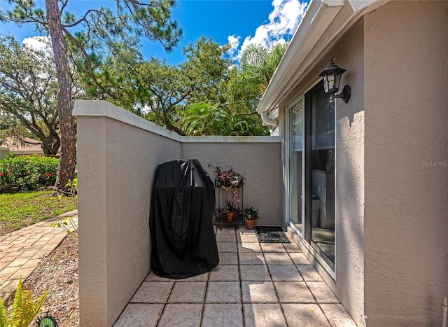 5417 Champagne Unit 63, Sarasota, FL 34235 - view of patio / terrace featuring grilling area