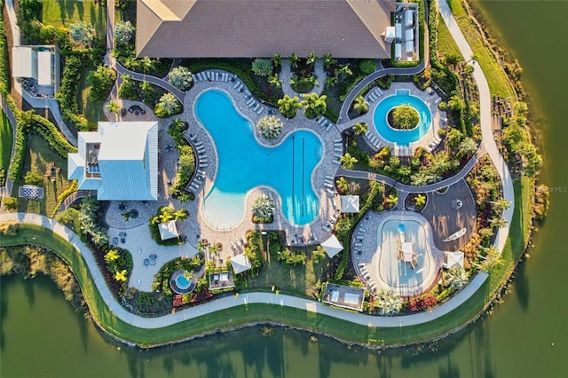 5364 Salcano St, Sarasota, FL 34238 - view of property location with a pool and a large body of water