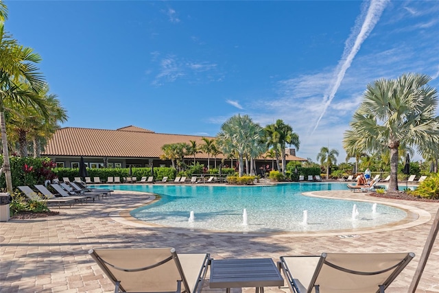 5364 Salcano St, Sarasota, FL 34238 - community pool featuring a patio area